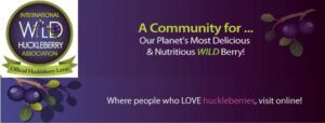 International Wild Huckleberry Association promotional banner.