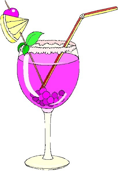 A vibrant purple bubble tea in a wine glass with a straw and mint garnish.