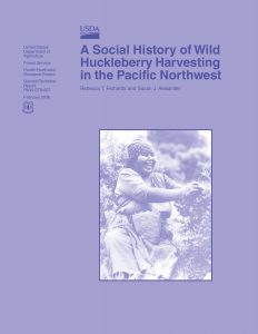 Cover of a book on wild huckleberry harvesting in the Pacific Northwest.